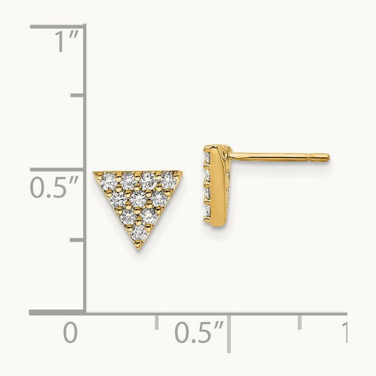 Diamond Triangle Earrings, 14K