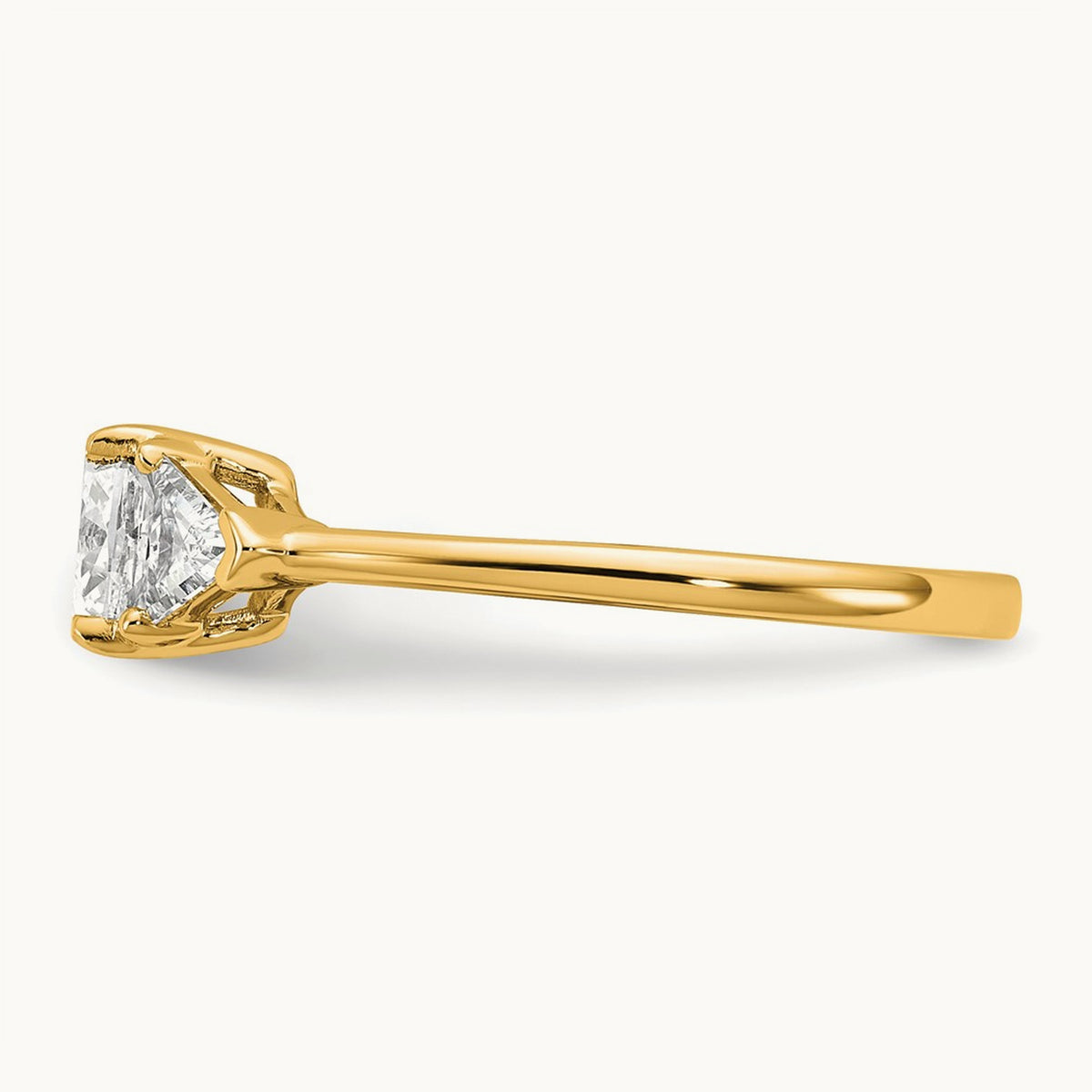 Triangle Cushion Semi-Mount Engagement Ring, 0.50-1.00 ct tw Lab-Grown Diamond — 1/2 ct, 14K Yellow Gold