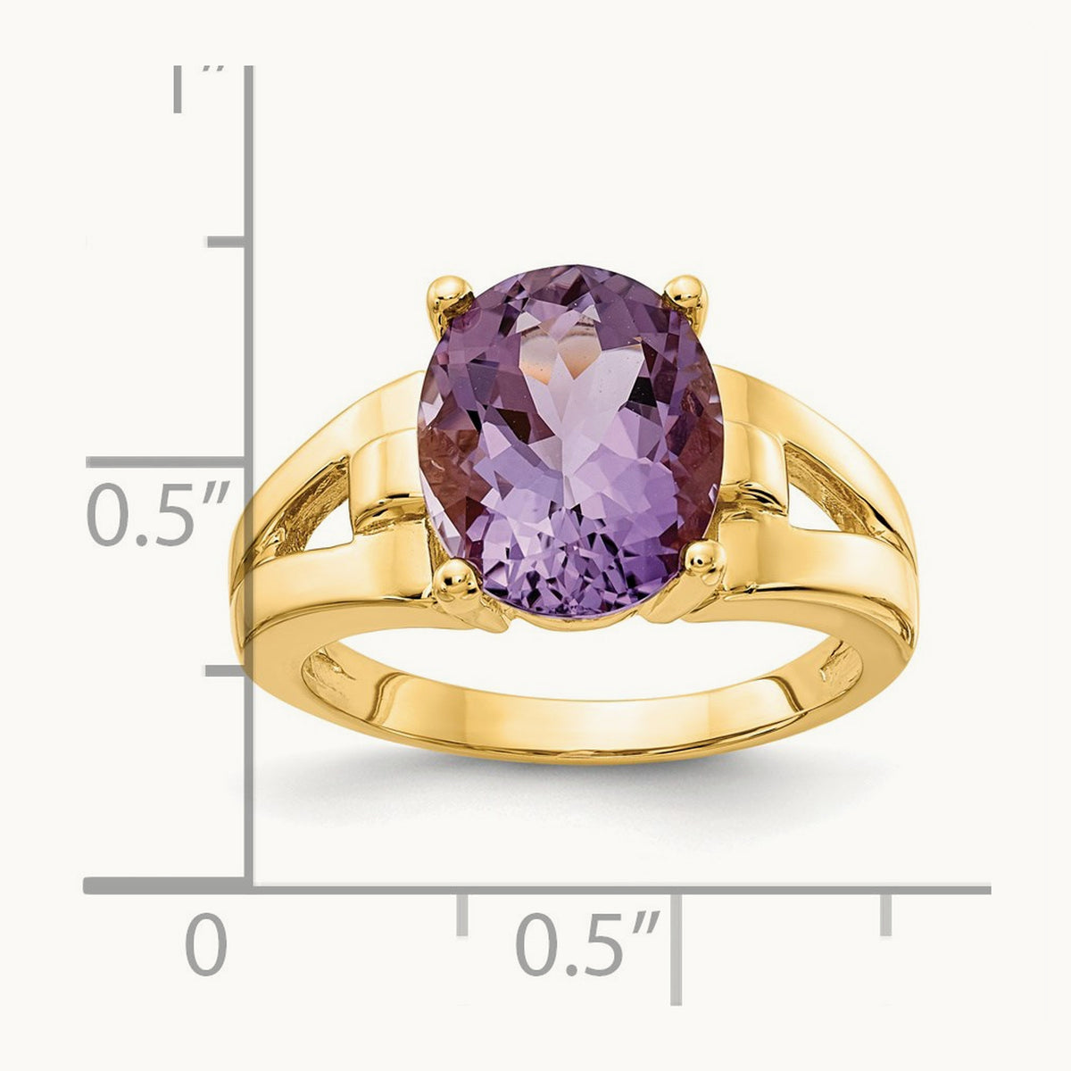 11x9mm Oval Amethyst ring, 14K