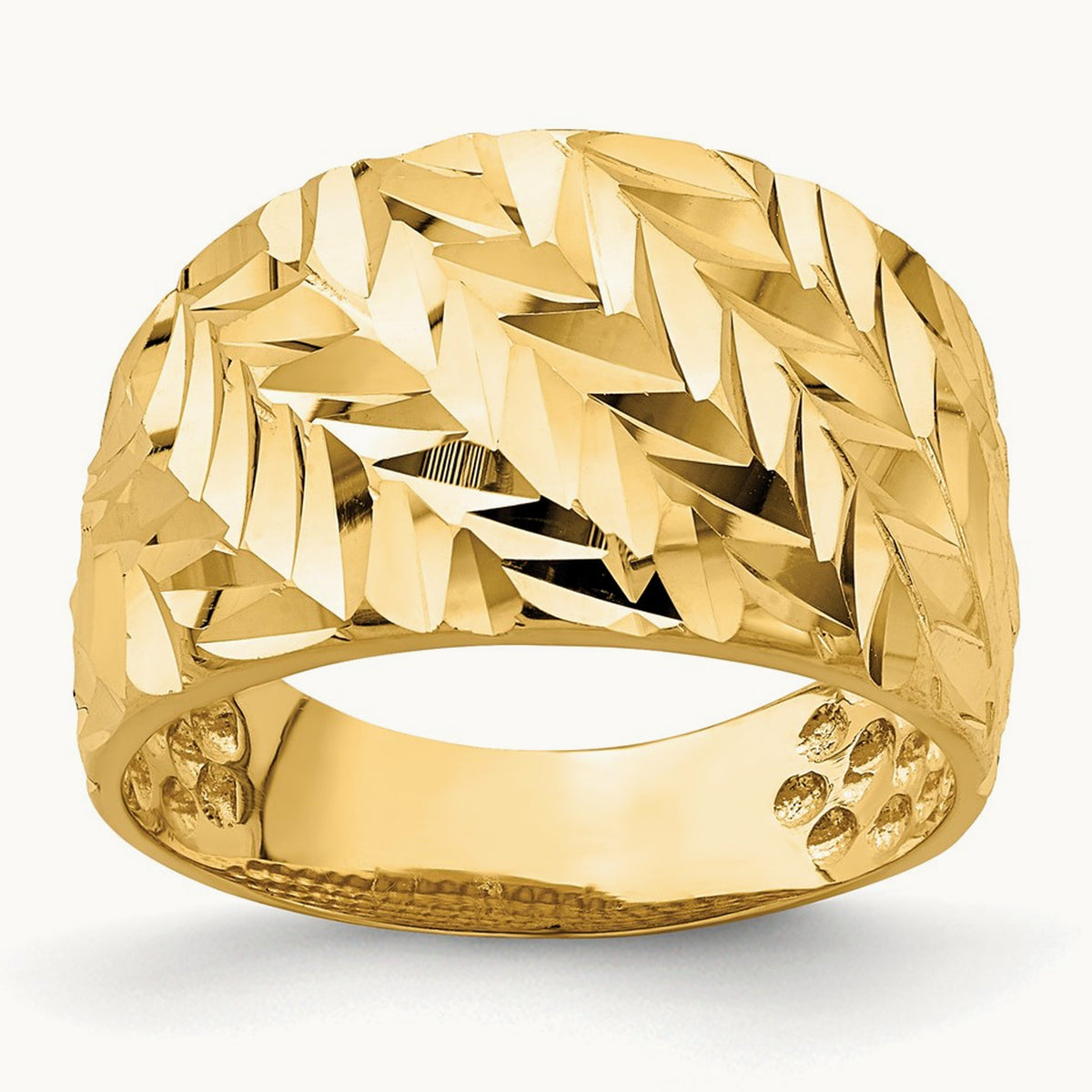 D/C Arrow Slash Dome Ring, 14K