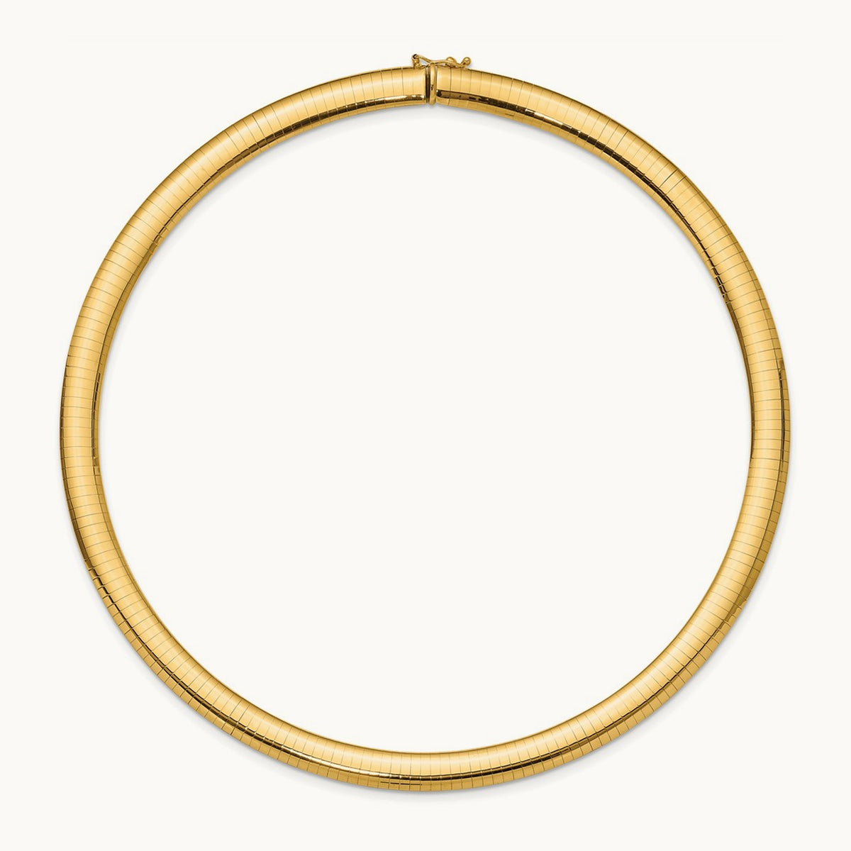 Domed Omega Necklace — 14K Yellow Gold, 16mm, 8mm