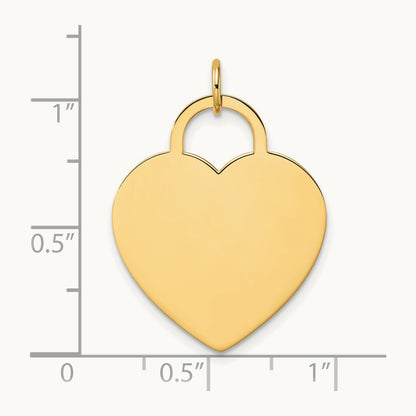 Polished Heart Shaped Disc Pendant, 14K