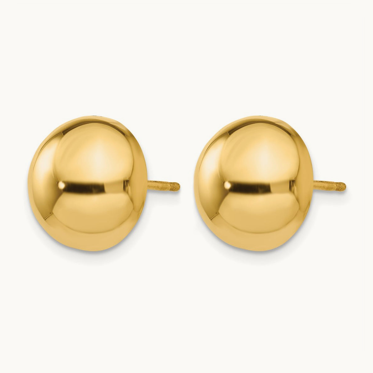 Polished Half Ball Post Earrings — 12mm