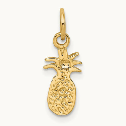 Polished Pineapple Charm, 14K