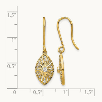 Diamond Vintage Dangle Earrings, 14K
