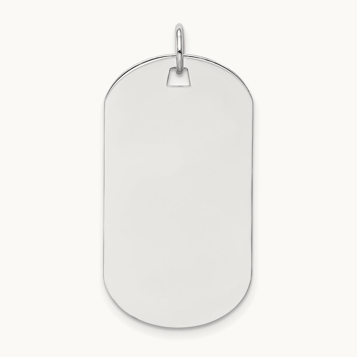 Plain .027 Gauge Engraveable Dog Tag Disc Charm — 14K White Gold, 34.5mm