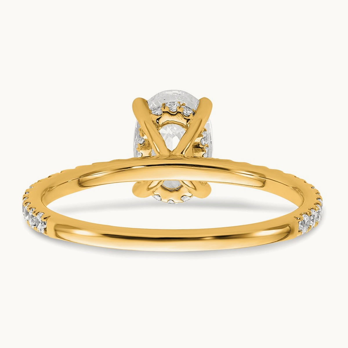 Oval Solitaire Engagement Ring, 1.25-4.50 ct tw Lab-Grown Diamond — 14K Yellow Gold, 7