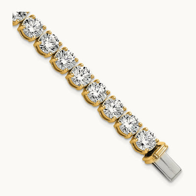 Tennis Bracelet, 25.00 ct tw Lab-Grown Diamond — 14K Yellow Gold