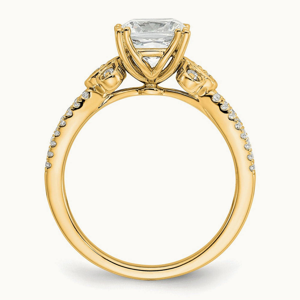 Cushion Split Shank Semi-Mount Engagement Ring — 1 1/2 ct, 7