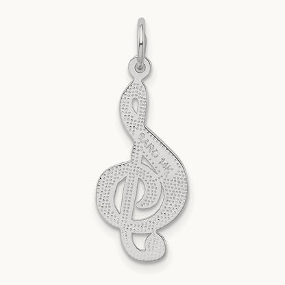 Treble Clef Charm — 14K White Gold