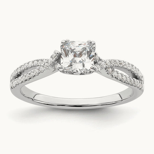 Criss-Cross Cushion Semi-Mount Engagement Ring, 0.50-1.00 ct tw