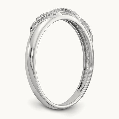 Complete Diamond Trio Ladies Wedding Band, 14K White Gold