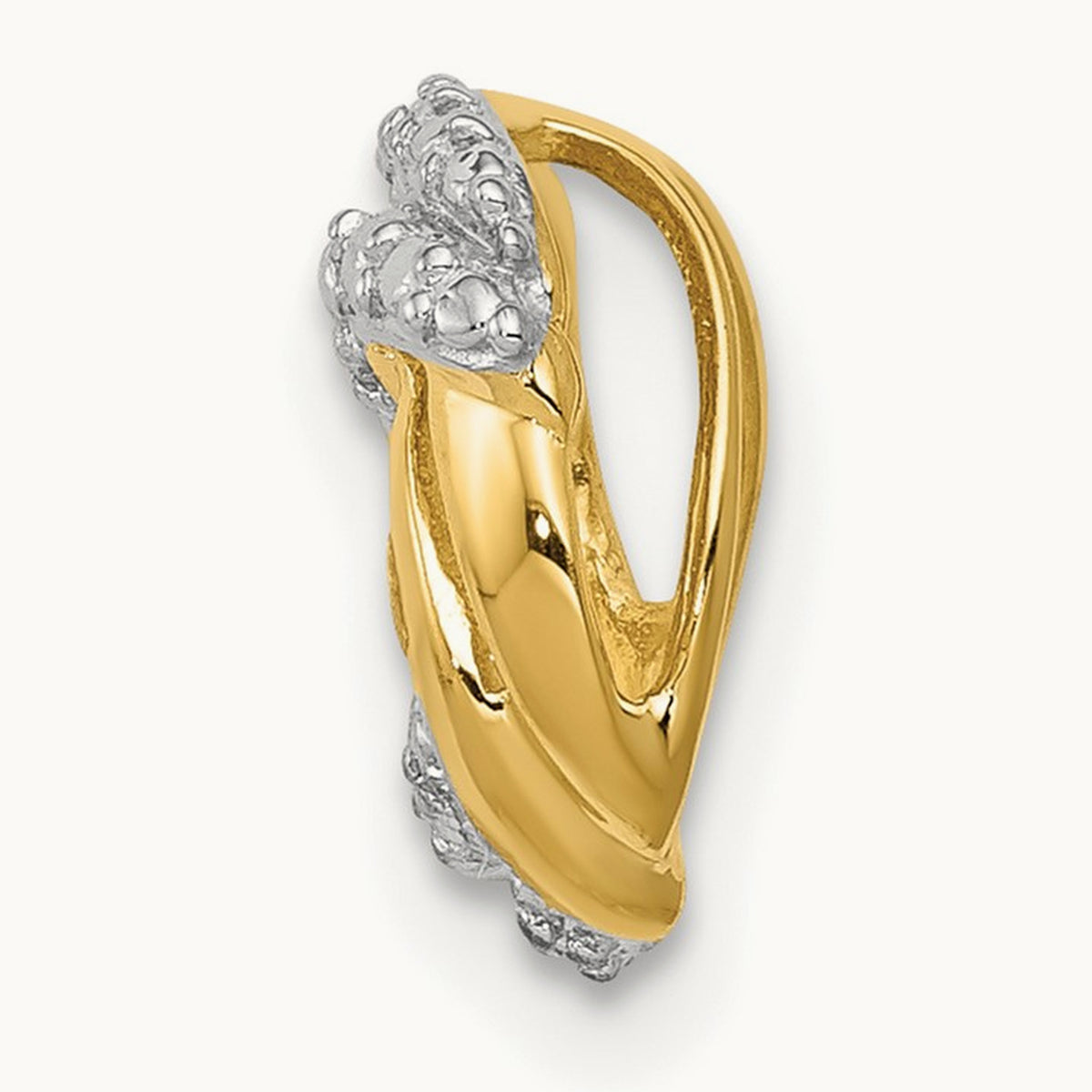 .02ct. Diamond w/Rhodium Accents Round Chain Slide, 14K
