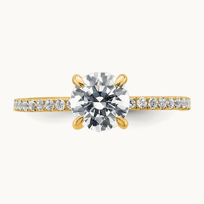 Round Solitaire Engagement Ring, 1.25-3.50 ct tw Lab-Grown Diamond — 14K Yellow Gold