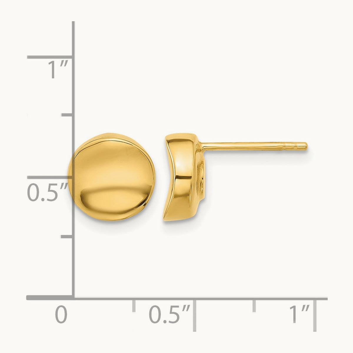 Polished Post Earrings — Leslie's — 14K Yellow Gold