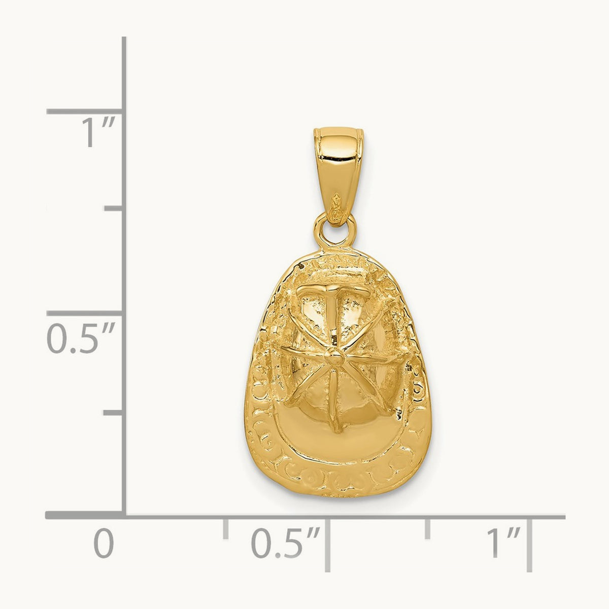 3-D Firefighter Hat Pendant, 14K
