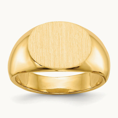 12.5x9. Closed Back Signet Ring, 5mm, 14K