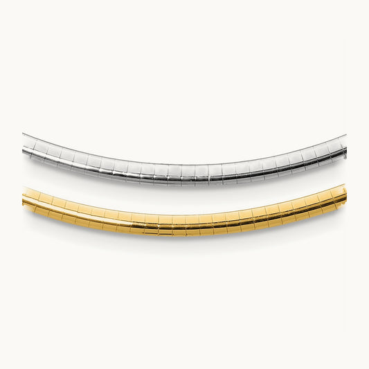 Lt Reversible Omega with extender Necklace — 16mm, 3mm