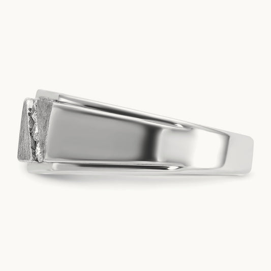 Men's Polished and Satin Diamond Ring — IBGoodman — photo set
