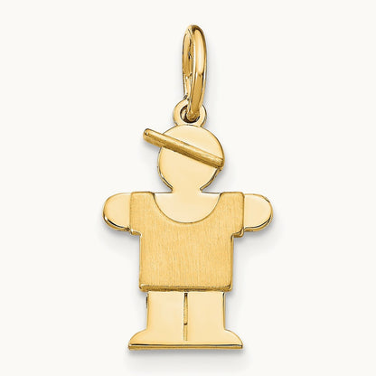 Mini Boy Hugs Charm — 14K Yellow Gold