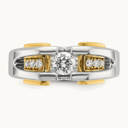 IBGoodman Men's Diamond Complete Ring, 14K Two-tone