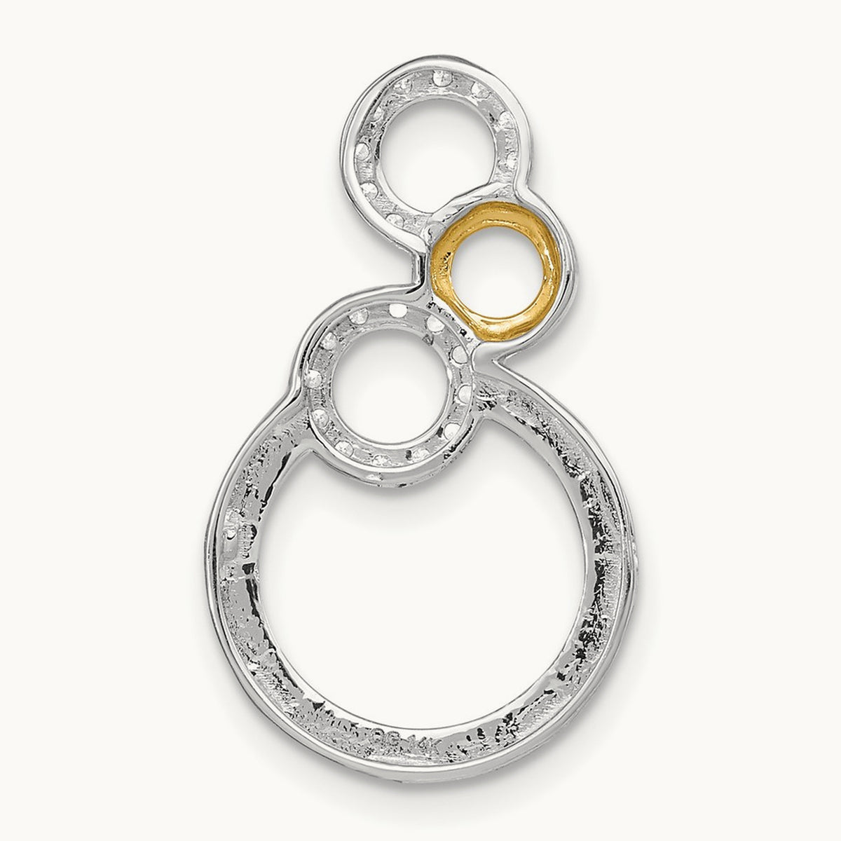 Polished Diamond Circles Chain Slide, 14K Two-tone