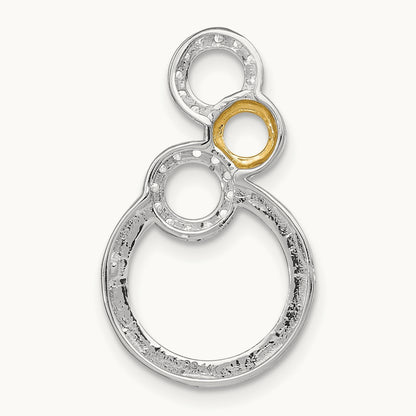 Polished Diamond Circles Chain Slide, 14K Two-tone