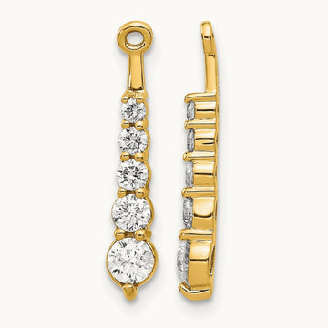 AA 5 Stone Dangle Diamond Earring Jacket, 14K