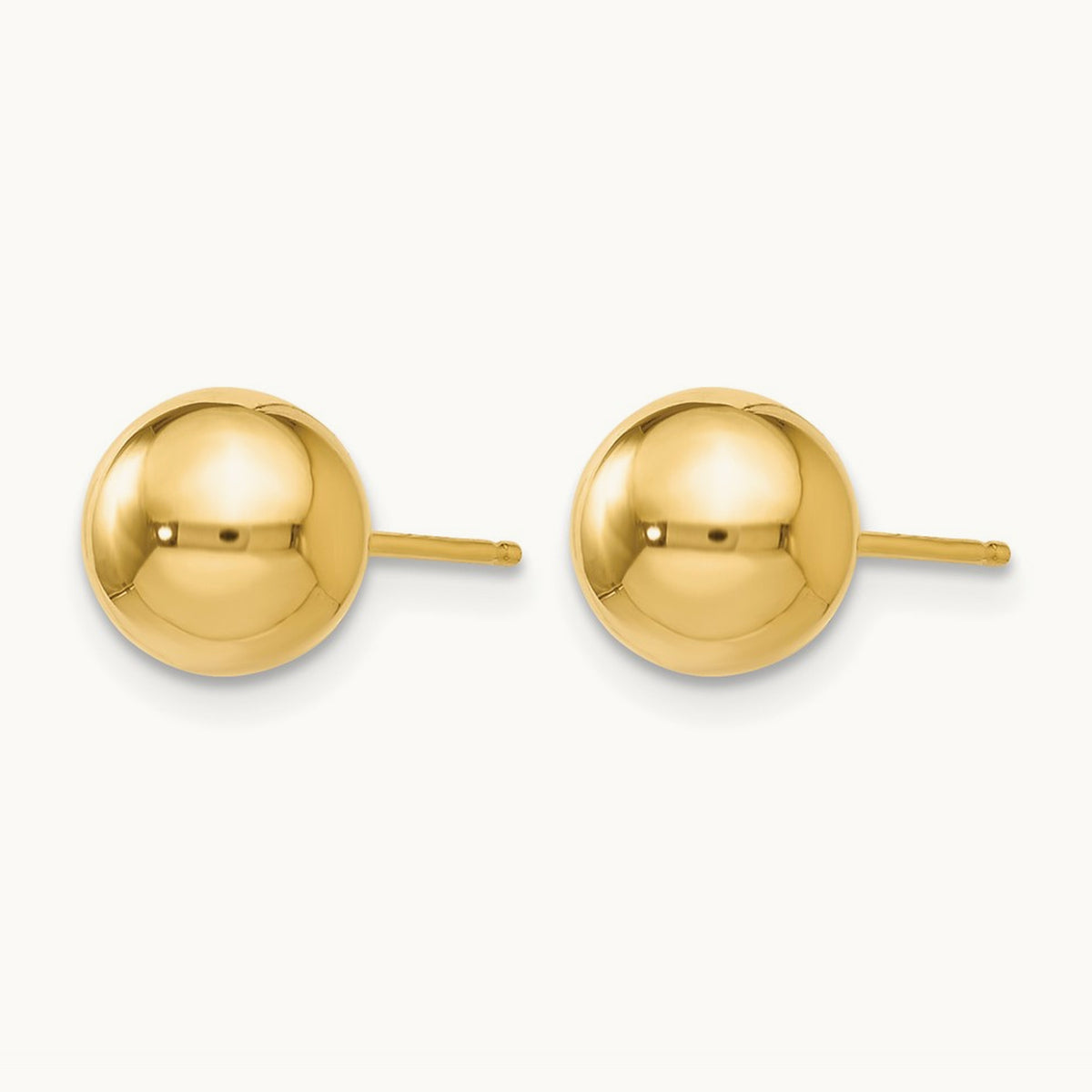 Polished Ball Post Earrings — 14K Yellow Gold, 7mm