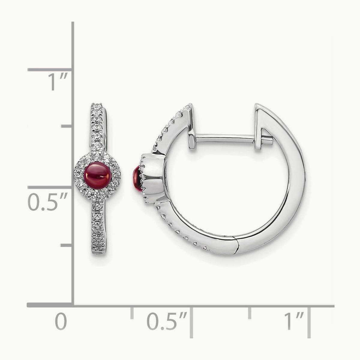 Diamond and Cabochon Garnet Earrings — photo set