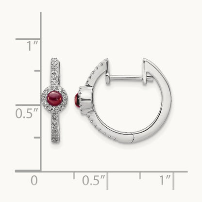Diamond and Cabochon Garnet Earrings — photo set