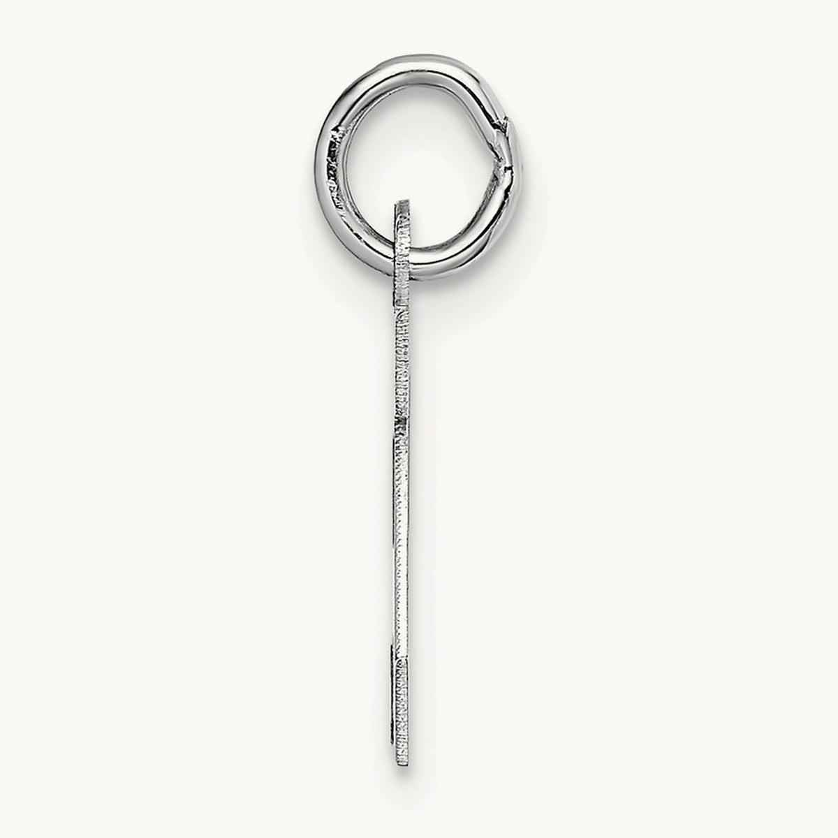 Small Block Initial Charm — 14K White Gold, A