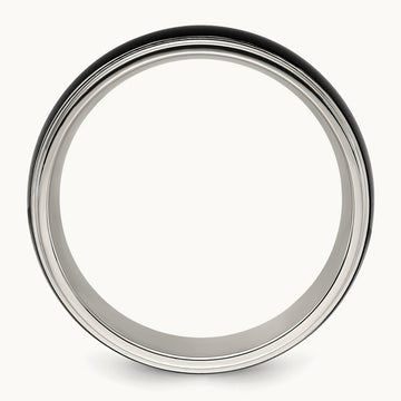 Polished w/Brushed Black IP-plated Center Band, 8mm, Titanium