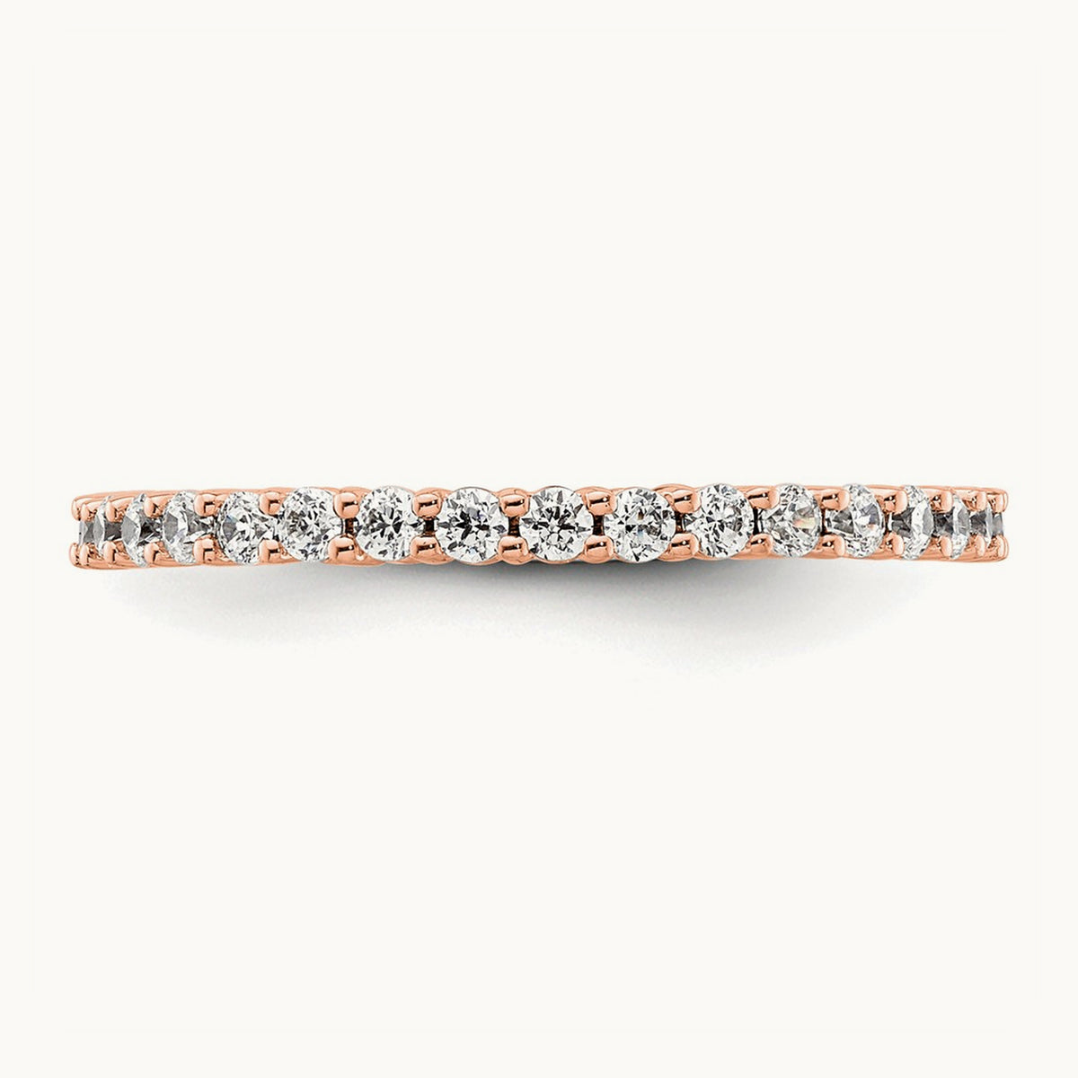 Polished Shared Prong Diamond Eternity Band — 14K Rose Gold, 0.5 ct (2)