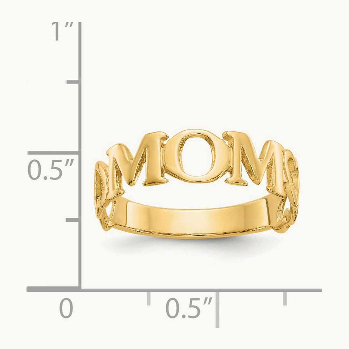 Polished Mom Ring, 14K