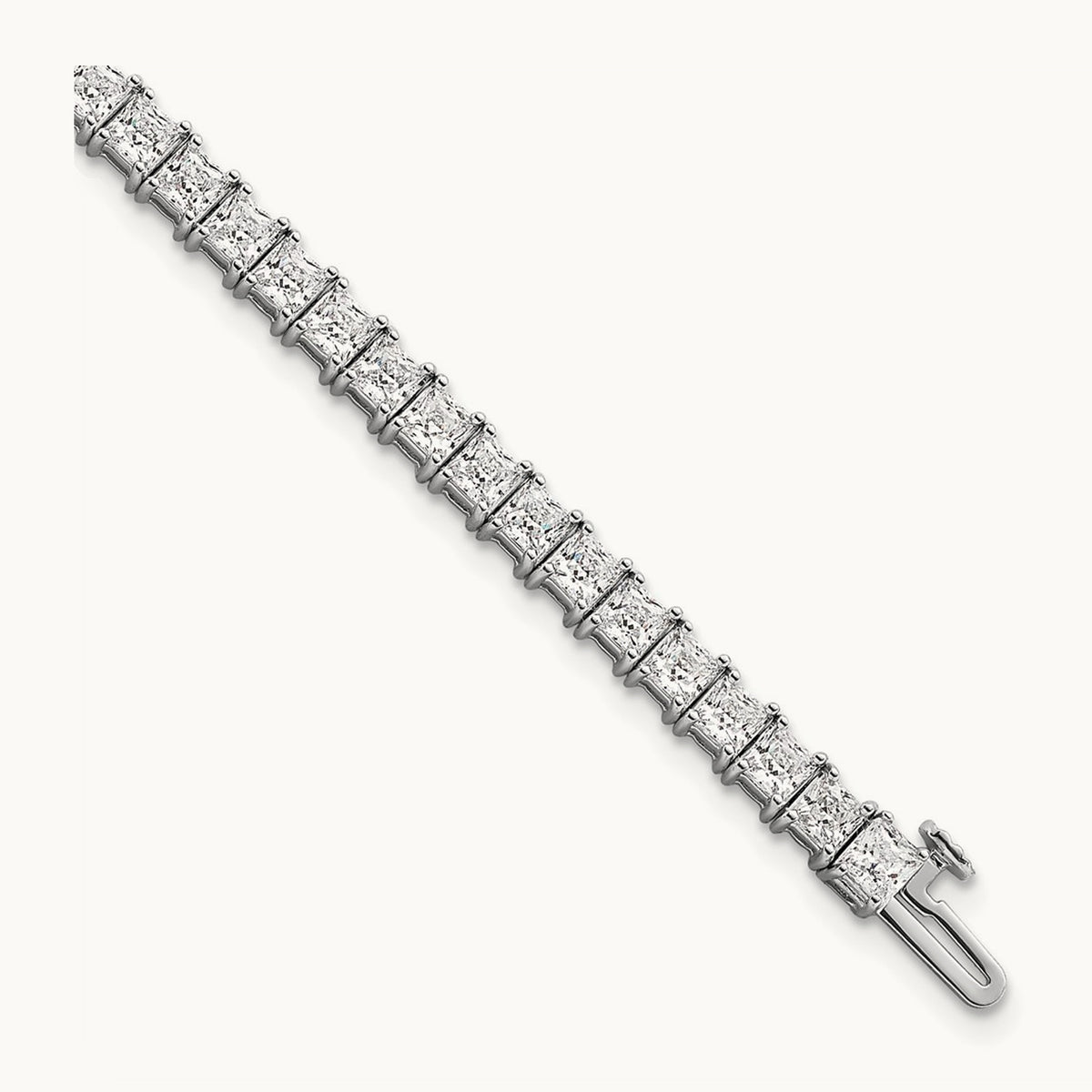 Princess Tennis Bracelet, 10.00 ct tw Lab-Grown Diamond — 14K White Gold