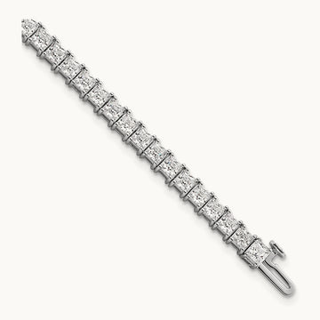 Princess Tennis Bracelet, 10.00 ct tw Lab-Grown Diamond — 14K White Gold