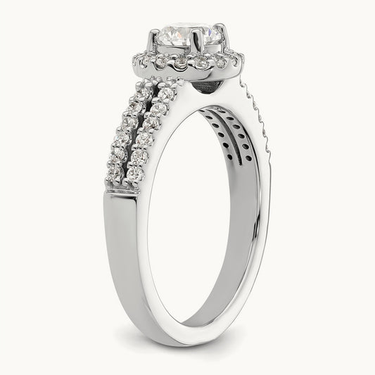Round Semi-Mount Halo Engagement Ring — 3/8 ct, 7