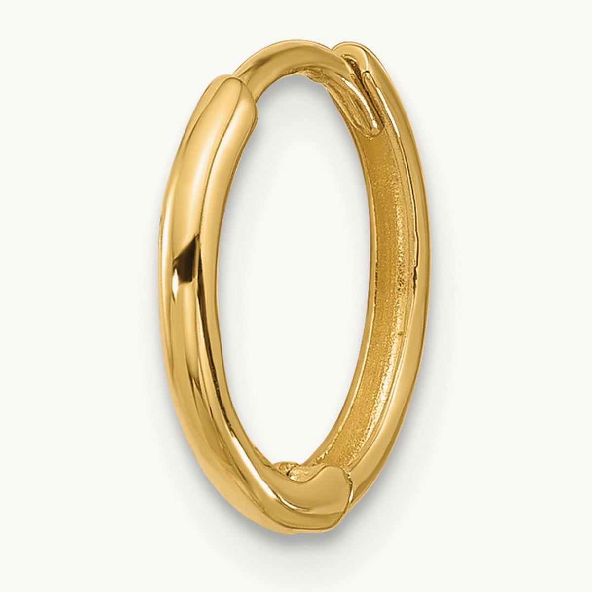 Single Polished Hinged Huggie Hoop Earring — 1.45x13mm