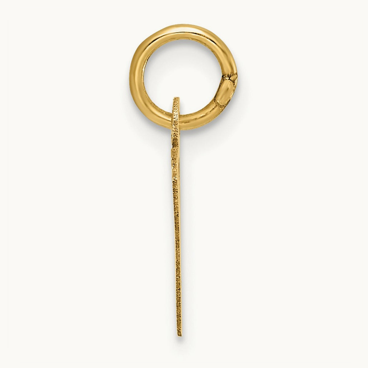 Small Slanted Block Initial Charm — 14K Yellow Gold, V