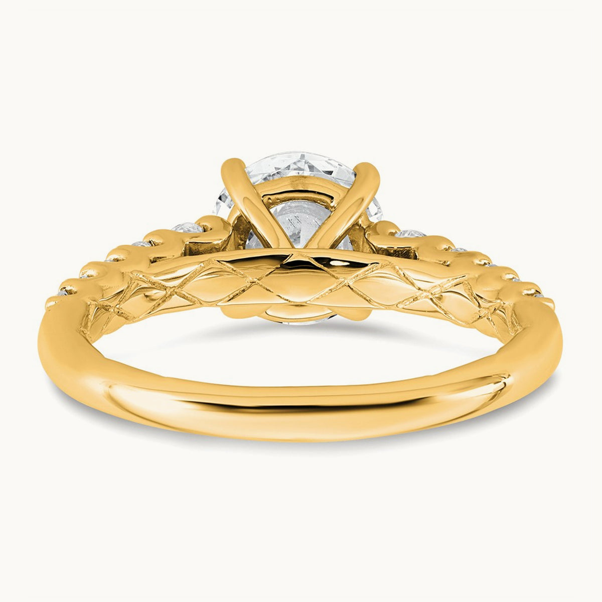 2 Round Engagement Ring, 2.00 ct tw Lab-Grown Diamond — 14K Yellow Gold