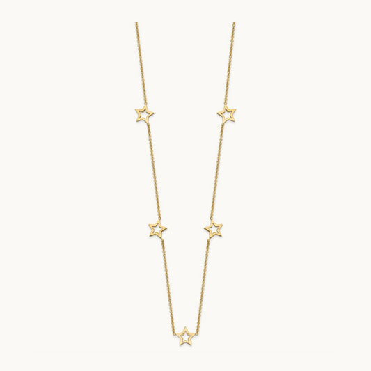 Star w/2in Extension 18in Necklace, 14K