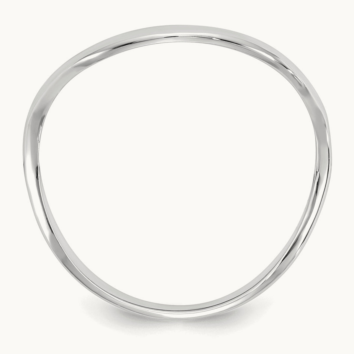 Polished Wave Fashion Thumb Ring, 14K White Gold