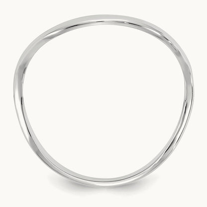 Polished Wave Fashion Thumb Ring, 14K White Gold