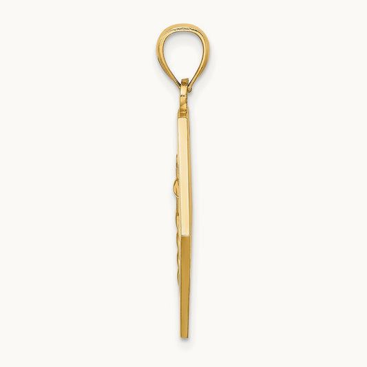 Textured Back Caduceus Medical Disc, 14K