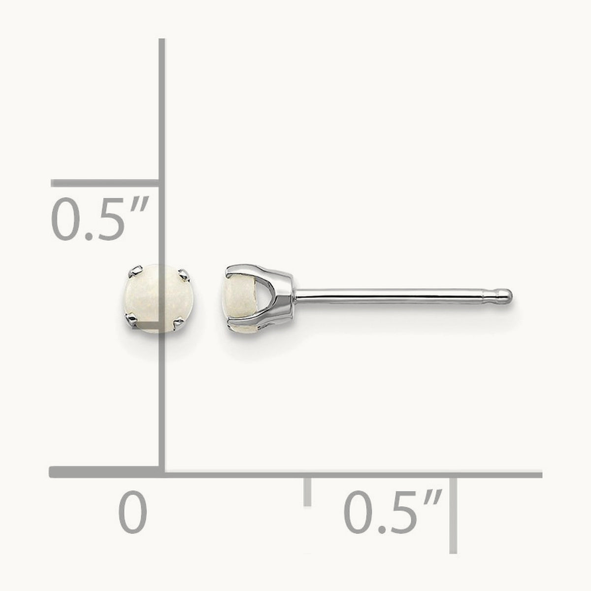 Opal Stud Earrings — 3mm