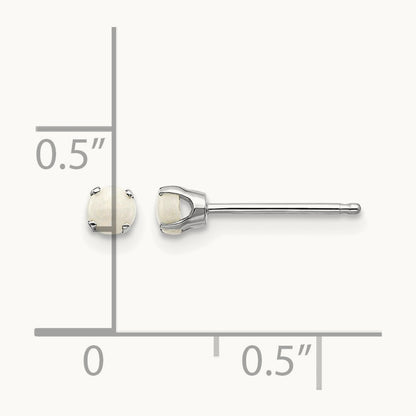 Opal Stud Earrings — 3mm