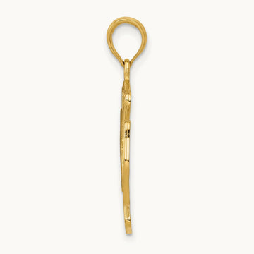 Fire Department FD St. Florian Badge Pendant — 14K Yellow Gold