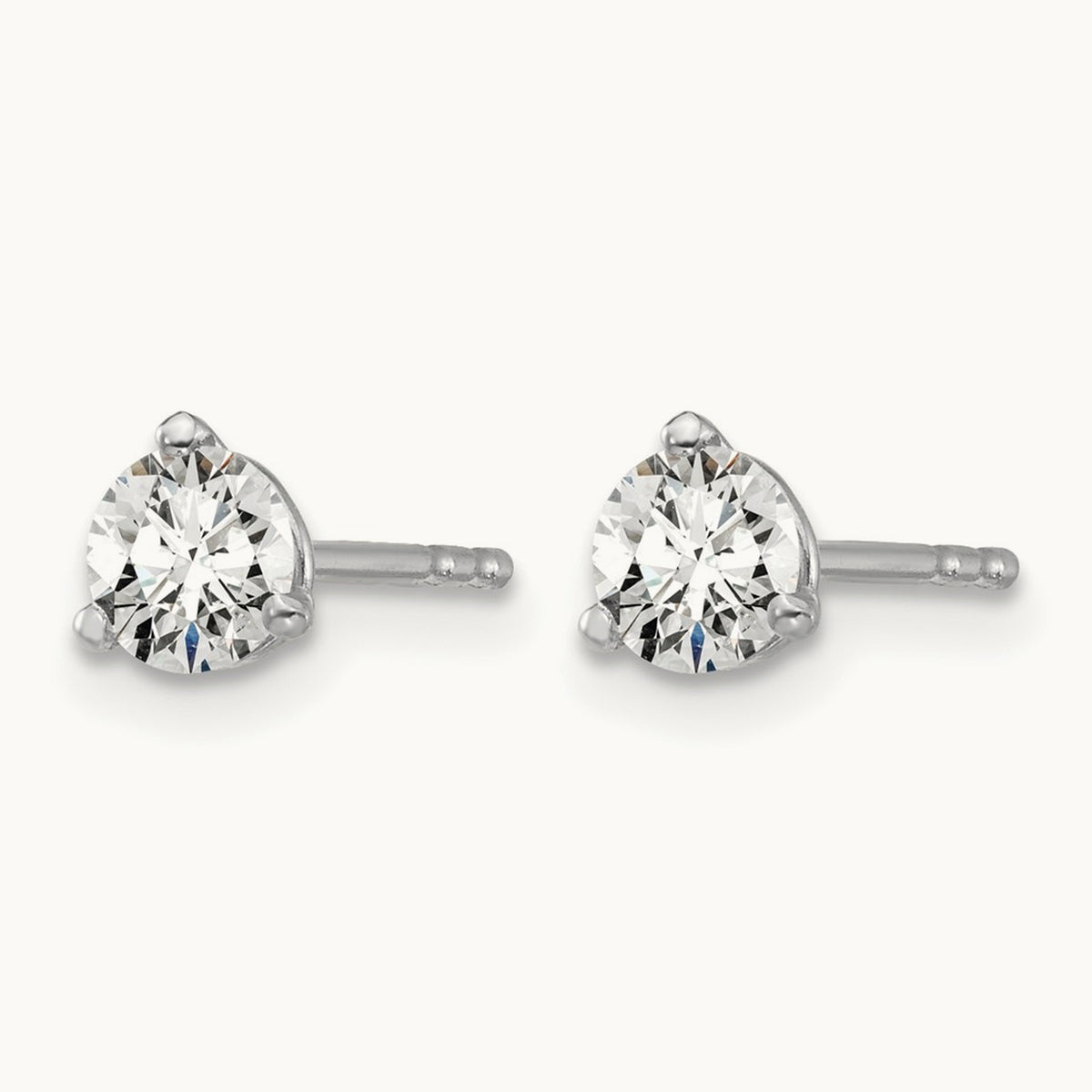 Round Stud Earrings, 0.10-6.00 ct tw Lab-Grown Diamond — 1/2 ct, 14K White Gold