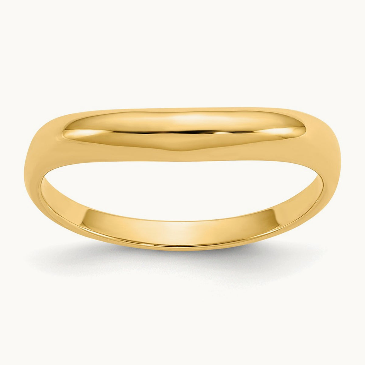 Polished Stackable Wave Ring, 14K